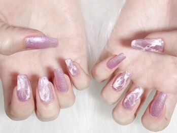 アップネイル/マグネットネイルにマーブル