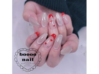 ブーネイル(boooo nail)/きれいめ赤フレンチ