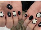 white 3D flower design 