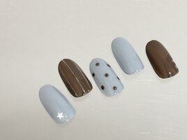 ブラウン×ブルーネイル