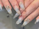 ブルーのクリアネイル☆
