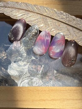 ネイルサロン アージュ(Nail Salon A jyu)/ニュアンスピーコックネイル
