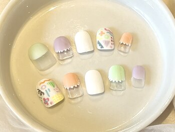 カラ ネイル 中津店(calla nail)/パステル丸フレンチ♪