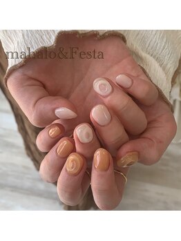 マハロ アンド フェスタ 長野店(mahalo&Festa)/ちゅるんネイル×凹凸ネイル