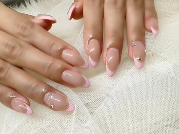 リベレ 福島店(LIBELLE)/ピンクフレンチ/オフィスネイル