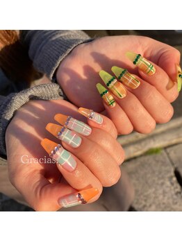 チェック/長さだし/ストーン