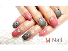 エムネイル(M Nail)/シースルーblack×ピンク