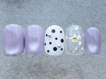 ネイルメゾン 天神店(NAIL MAISON)/紫マグ星ネイル夏¥7500