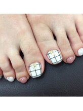 クリスタルネイル ボンベルタ橘店(CRYSTAL NAIL)/ワンカラー×チェック
