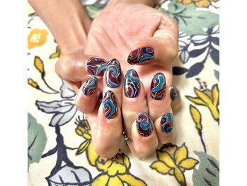 ブランシュ 藤沢(Blanche)/オーダーメイドネイル赤&青