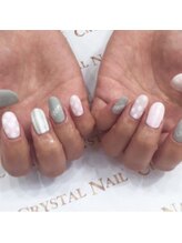 クリスタルネイル ボンベルタ橘店(CRYSTAL NAIL)/ワンカラー×アート