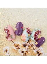 ラ カゼッタ(La casetta)/カラフル和柄ネイル