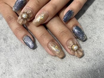 ぷっくりお花ネイル