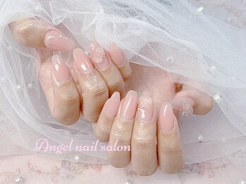 エンジェルネイルサロン(Angel nail salon)/くすみピンクXクリアバラ