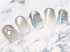 チェックブルー