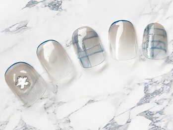 チェックブルー