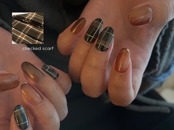 ウーネイル 代々木上原(woo nail)/ブラウンチェック