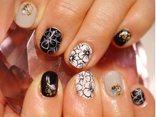 ネイルサロン ブリオン(Nail Salon Bullion)/モノトーンフラワー