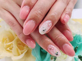 ディーネイル 天王寺(D-nail)/【小山】大人フラワーネイル