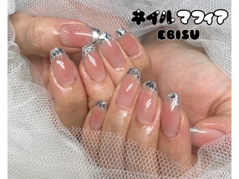 ネイルマフィア 恵比寿(NAIL MAFIA)/ガラスフレンチ/フィルイン