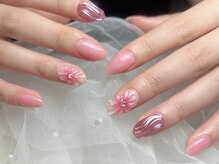 ジョアネイル(JOA Nail)/定額デザイン/ぷっくり花/ミラー