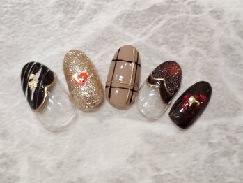 ネイルサロン ラポール 新札幌店/ハンド)バレンタインネイルA