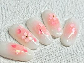 春 大人 ピンク 桜 チークネイル