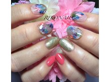 リコ ネイル(RIKO NAIL)/たらし込みフラワー