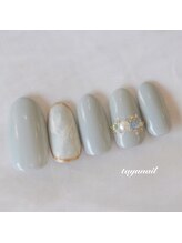 たゆ ネイル(たゆnail)/大理石風ニュアンスグレーネイル
