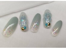 スピードネイル アンド アイ 宮交シティ店/#88 【チークネイル×貝殻】