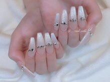 モカ 心斎橋(moca by Lee)/【Saki】ストーンフレンチネイル