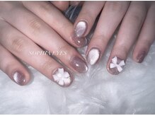 ソフィアアイズ 倉敷店(SOPHIAEYES)/白リボンネイル