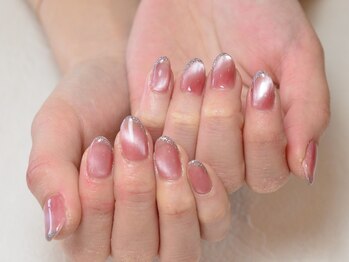 斜めマグネット&ラメフレンチ