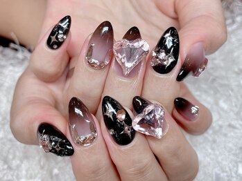 レアネイル 新宿(le'a nail)/ブラックグラデーションネイル