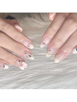 推し活！きらきらリボンネイル