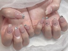 モカ 心斎橋(moca by Lee)/【Aina】ガラスフレンチネイル