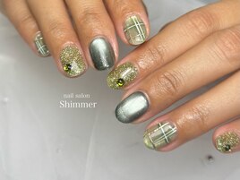 チェック柄ネイル