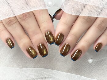 マグネット+フレンチネイル