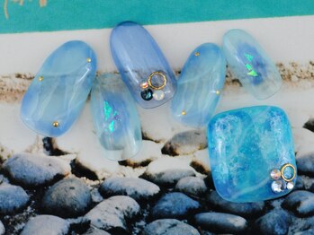 レイラ ネイルサロンアンドスクール(Leyla nailsalon&school)/No284 海に行きたくなるブルー
