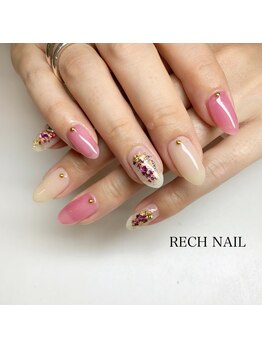 レッシュネイル サロンアンドスクール(RECH NAIL salon&school)/pink×white