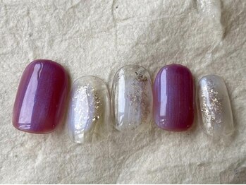 アイネイルズ 梅田店(I nails)/オーロラカラーぷっくり¥7200