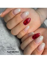 ネイルアロマ(Nail AROMA)/ジェルワンカラー＋アート2本