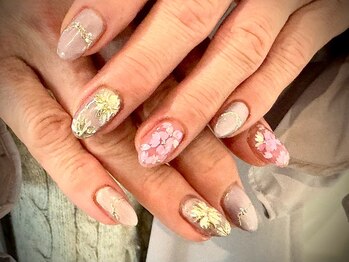 ヌル ネイル 堀江(NURU NAIL HORIE)/さくら春色ニュアンスネイル☆