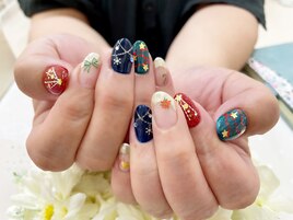 Xmasデザイン組み合わせネイル