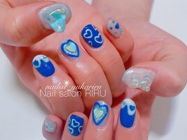 ぷくぷくハートネイル