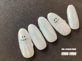 ハロウィンネイル・おばけ