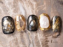 アイネイルズ 吉祥寺店(I nails)/モノトーン鉱物アクセサリー