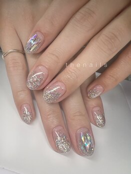 ラメグラデーション　アート付