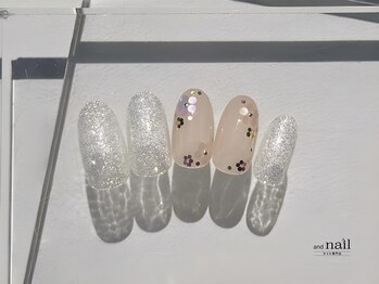 アンドラッシュ アンドネイル 本郷三丁目駅前店(and lash/and nail)/シンプル全体アート/ベーシック