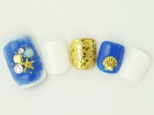 ネイルサロン ドレリッチ 大宮店(drerich)/ブルーシェルスタッズFOOT